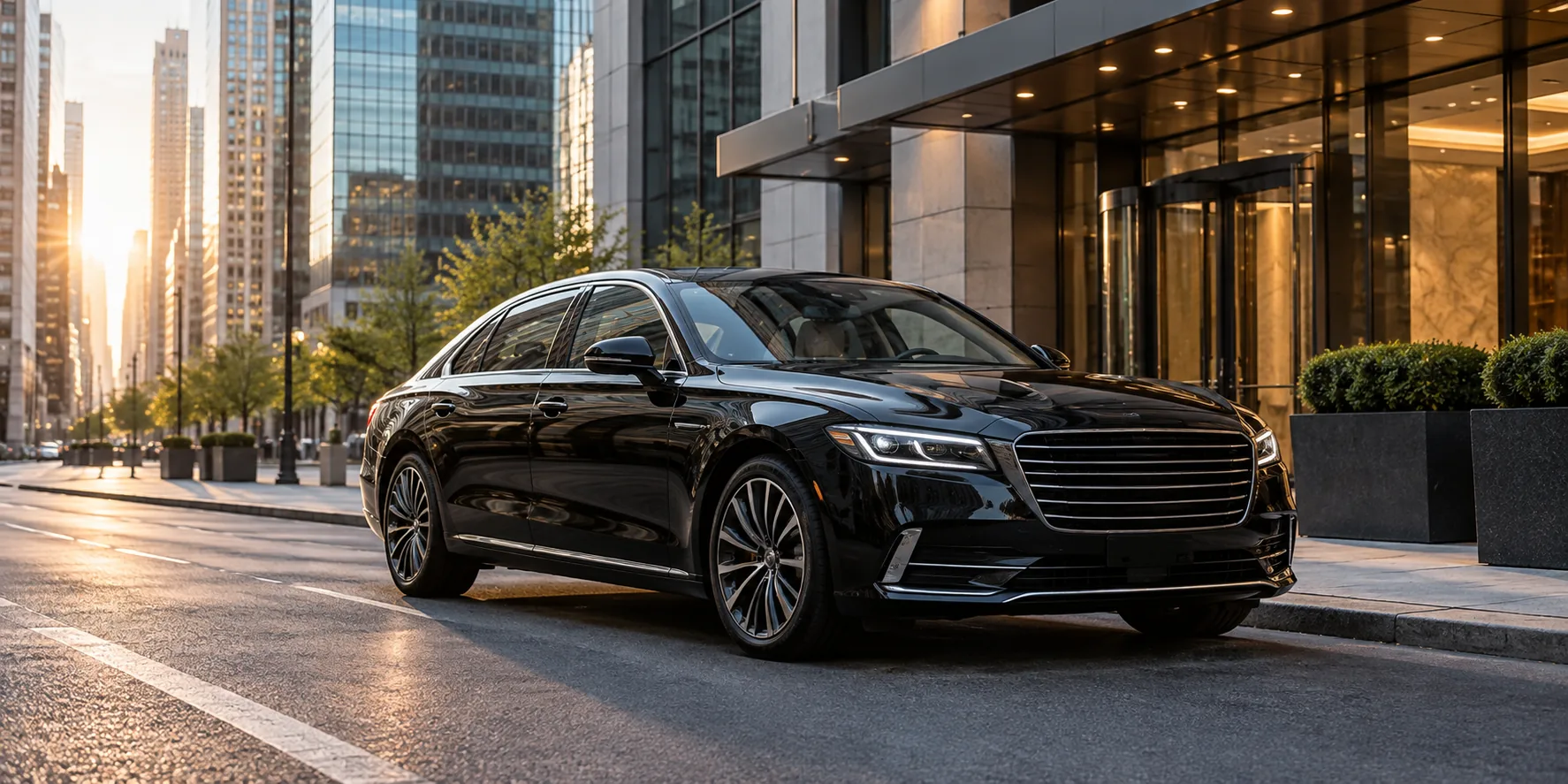 Black private car for corporate travel
